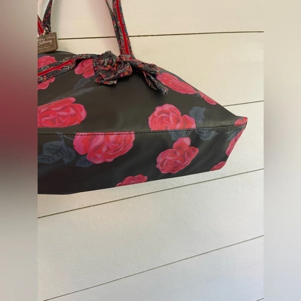 Matilda Jane Heart Strings Black & Pink Tote NWT